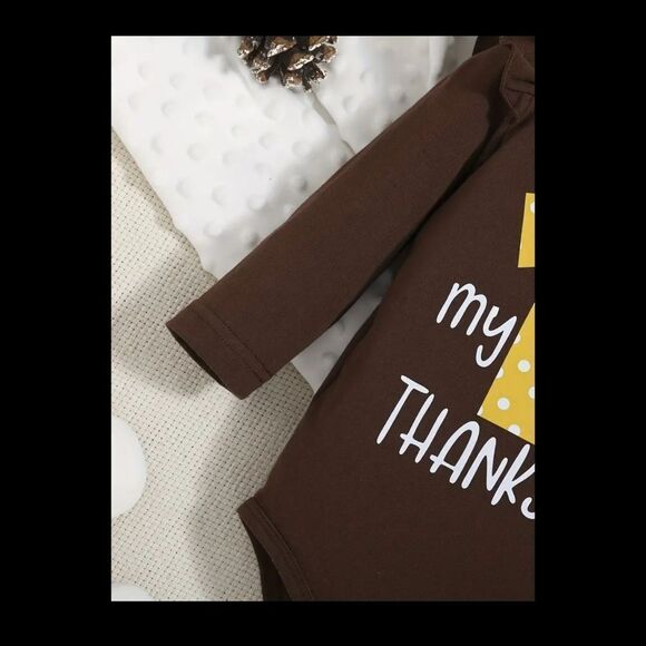 NWT Adorable Baby's First 1st Thanksgiving Turkey Outfit Sz 3-6 Mo - Picture 5 of 8